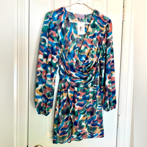 Stunning Long Sleeve Watercolor Mini Dress - Picture 2 of 7
